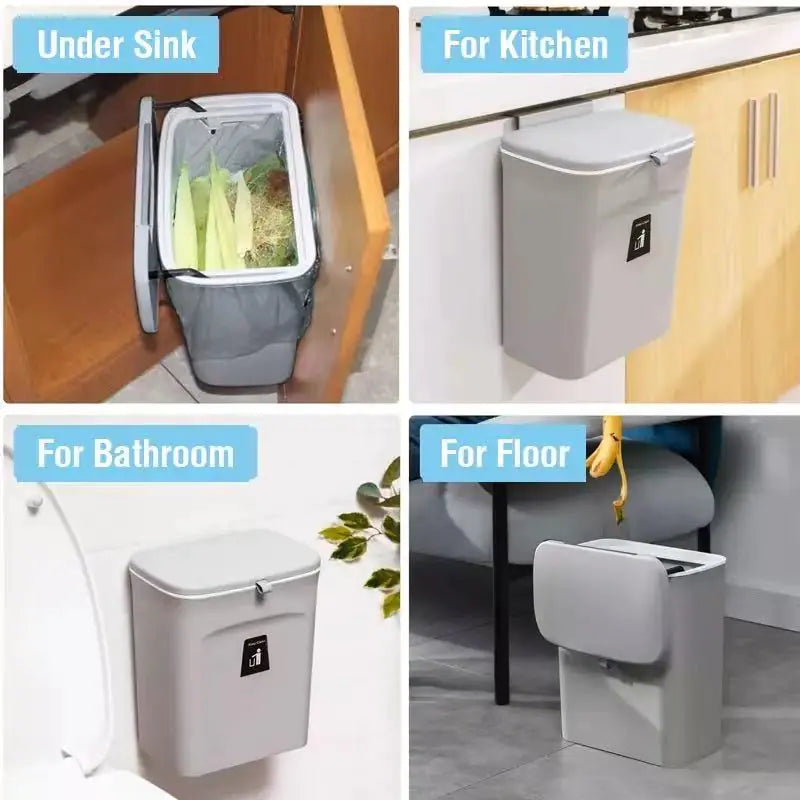 Wall Mounting Kitchen Garbage Trash Can Kitchen Waste Bin
