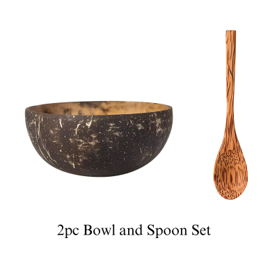 Eco-Friendly Natural Wood Coconut Bowl And Spoon 2 pc Set