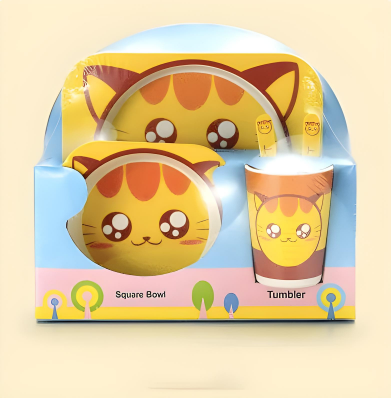Eco-Friendly Kids All Natural Bamboo Dish ware Set