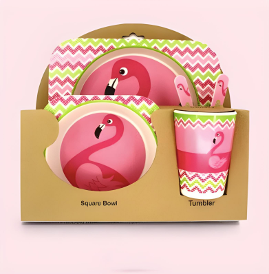 Eco-Friendly Kids All Natural Bamboo Dish ware Set