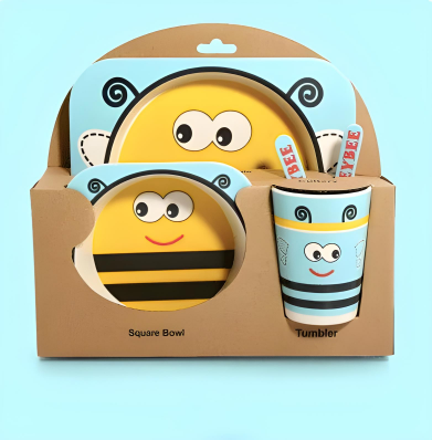 Eco-Friendly Kids All Natural Bamboo Dish ware Set