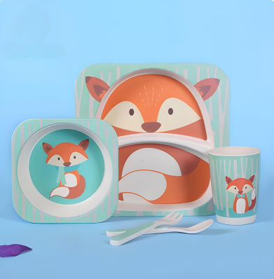 Eco-Friendly Kids All Natural Bamboo Dish ware Set