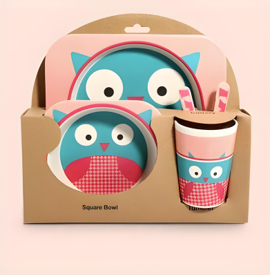 Eco-Friendly Kids All Natural Bamboo Dish ware Set