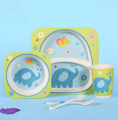 Eco-Friendly Kids All Natural Bamboo Dish ware Set