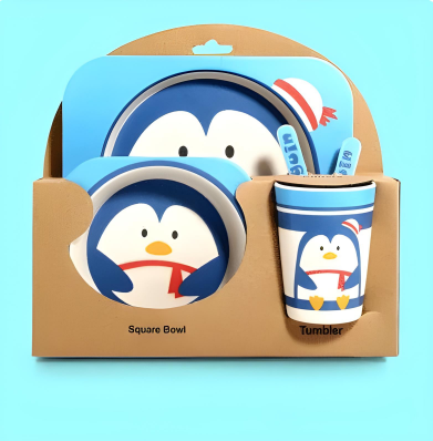 Eco-Friendly Kids All Natural Bamboo Dish ware Set