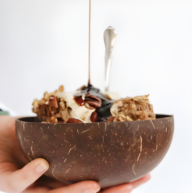 Eco-Friendly Natural Wood Coconut Bowl And Spoon 2 pc Set