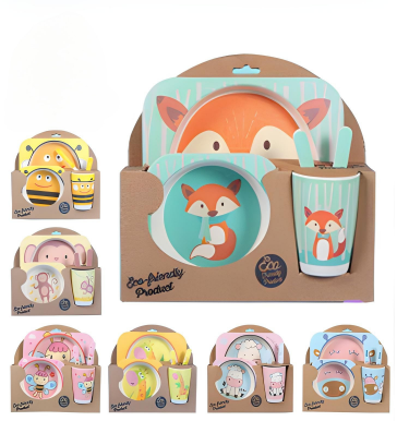 Eco-Friendly Kids All Natural Bamboo Dish ware Set