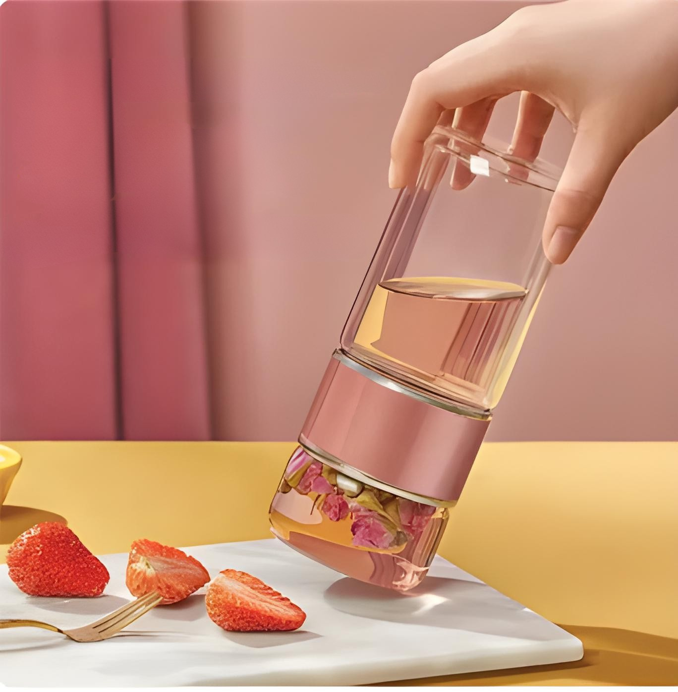 Premium Tea Fusion Double-Layer Brewing Glass