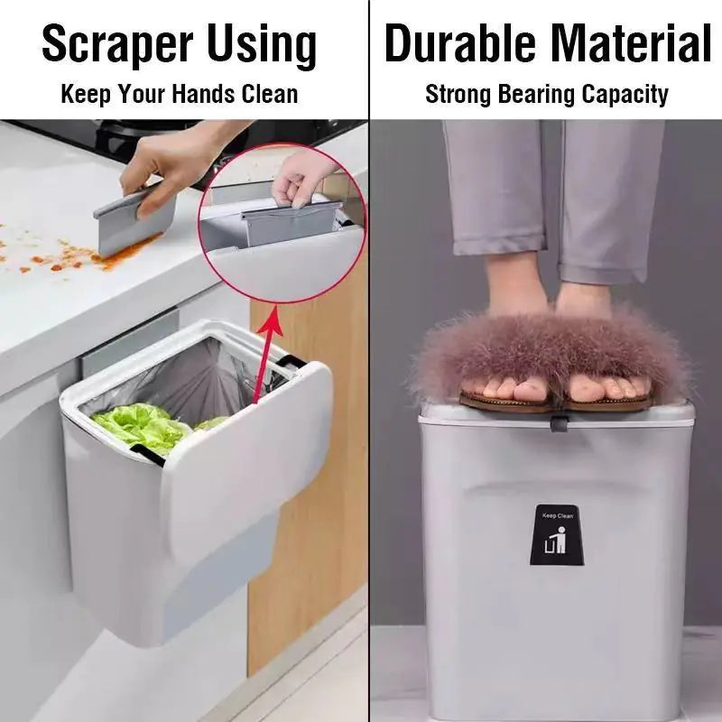 Wall Mounting Kitchen Garbage Trash Can Kitchen Waste Bin