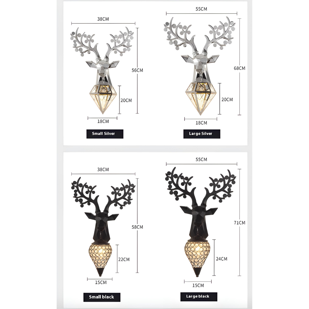 Decorative Deer Head Wall Lamp w/ Antlers ADD SPECS