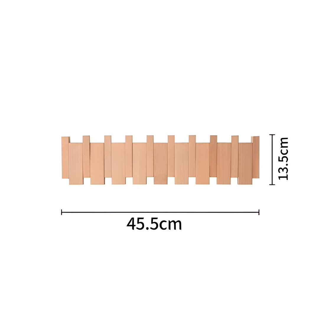 Piano Style Wall Mounted Hanging Coat Rack w/ Hooks
